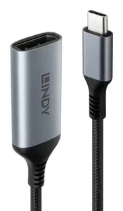 Lindy 43426 видео кабель адаптер 0,15 m USB Type-C DisplayPort Серый, Черный