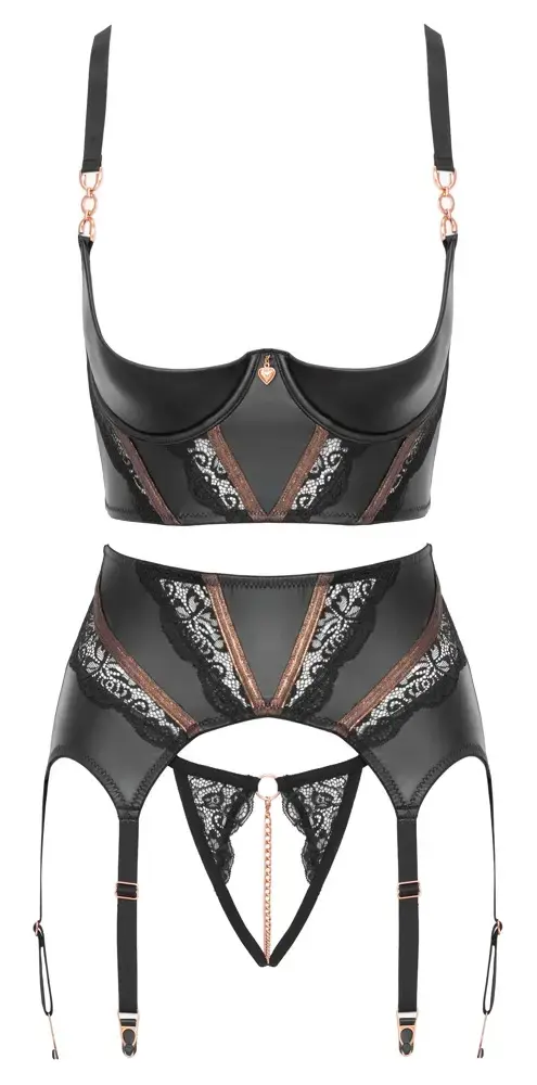 Комплект белья Abierta Fina Shelf Bra Suspender Set 85B/L Photo 7