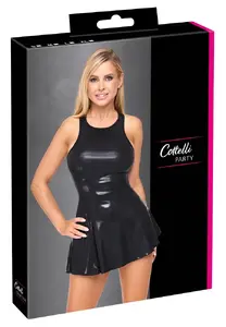 Cottelli Collection spīdīga wetlook mini kleita, izmērs L