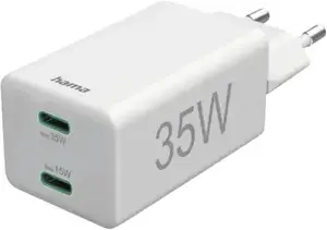Hama 00125159 universāls USB-C ātrās uzlādes lādētājs viedtālruņiem un planšetdatoriem, 20W, balts