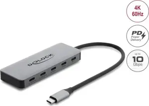 Delock 2 Port USB 10 Gbps Hub und 2 Port USB-C 4K mit PD 3.0 100 Watt (64371)