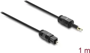 Delock TOSLINK Kabel mini TOSLINK 3,5 mm Stecker auf TOSLINK Stecker, Ø 2,2 mm, 1 m, schwarz (84969)