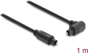 Delock TOSLINK Kabel Stecker 90° gewinkelt auf Stecker gerade, Ø 4 mm, 1 m, schwarz (90928)