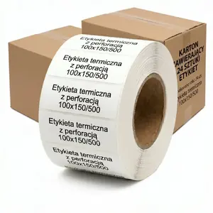 BSTech termouzlīmes 100x150 mm, 500 uzlīmes rullī, 24 ruļļi kastē