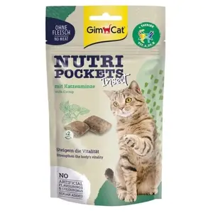 Хрустящее лакомство для кошек GimCat Nutri Pockets с насекомыми и кошачьей мятой 60г