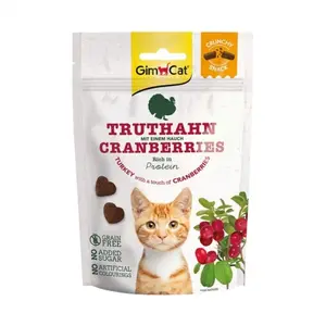 Лакомство для кошек GimCat Crunchy Snacks с индейкой и клюквой 50г