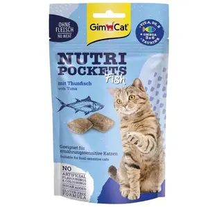 Лакомство для кошек GimCat Nutri Pockets с рыбой и лососем 60 г