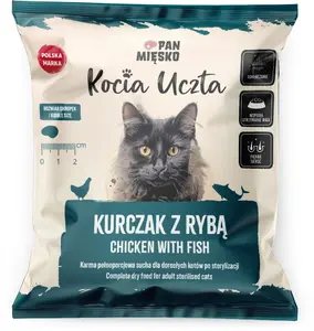 Сухой корм для кошек Pan Mięsko Kocia Uczta, курица с рыбой для стерилизованных взрослых кошек, 50 г