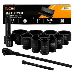 Набор ударных головок JCB 15 предметов 1 дюйм 12-гранные 36-80 мм