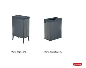 Curver Waste Bin Verto High 54L Pearl Gray