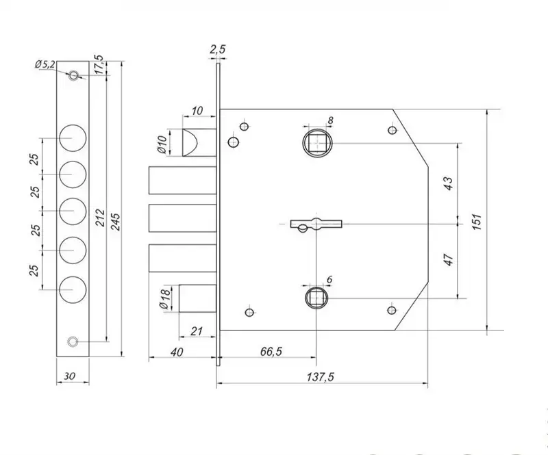 ASPECT MP GOR 30.11 Mortise Lock Photo 2