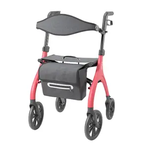 Kid-man BEGO Ultra Light Outdoor Rollator, Red, 135 kg Capacity