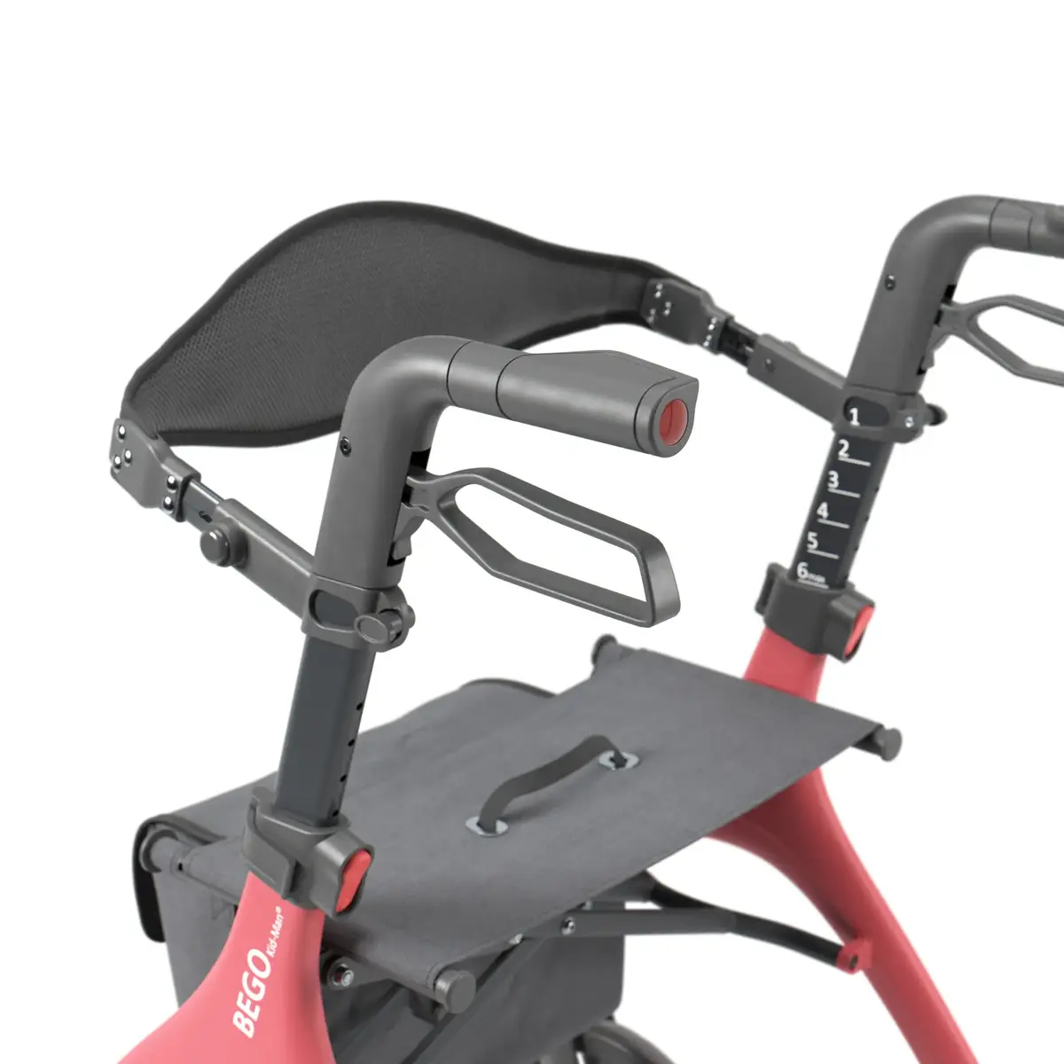 Kid-man BEGO Ultra Light Outdoor Rollator - Red Photo 4