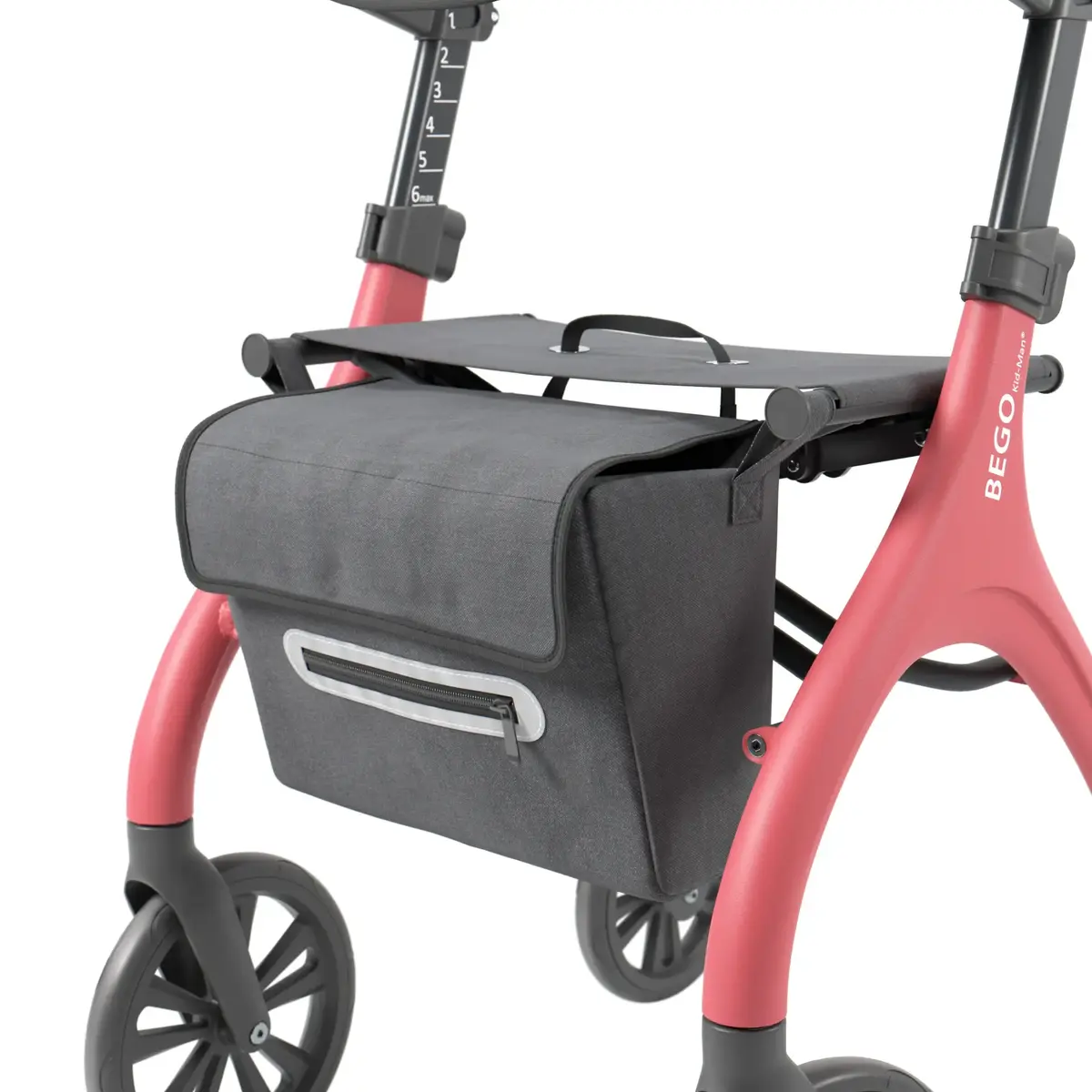 Kid-man BEGO Ultra Light Outdoor Rollator - Red Photo 6