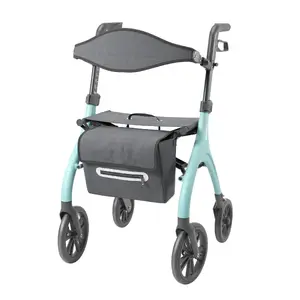 Kid-man BEGO Ultra Light Outdoor Rollator, Turquoise, 135 kg Capacity