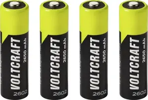 Voltcraft Mignon AA NiMH Rechargeable Battery 2650 mAh 1.2 V Ready to Use 4 Pack