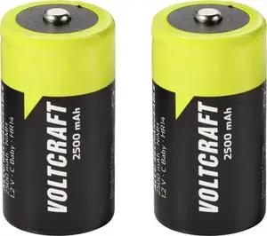 Voltcraft Baby C NiMH uzlādējams akumulators 2500 mAh 1.2 V Ready to Use, 2 gab.