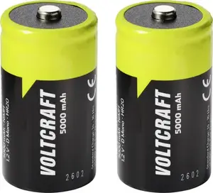 Voltcraft Mono D uzlādējams akumulators NiMH 5000 mAh 1.2 V Ready to Use, 2 gab.