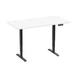 Up Up Bjorn II Adjustable Height Table, Black Frame, White Table Top