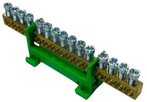 MOREK PE15 Grounding Terminal Block, 15x16mm, Green