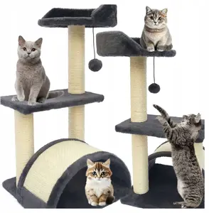 Pets Collection ZW2G 2-Level Cat Scratching Post and Bed