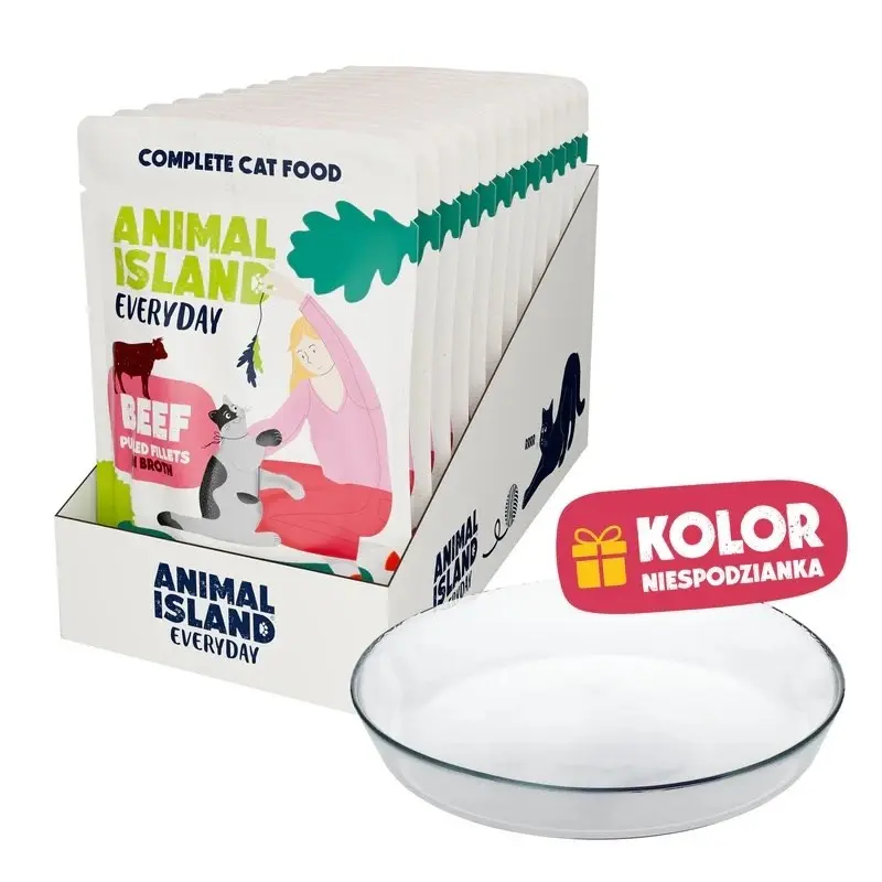 Animal Island mitrā barība kaķiem Liellopu