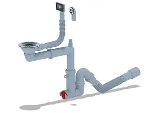 ANI PLAST F5345SA15EU Kitchen Sink Siphon 3 1/2 inch with 40mm Flexible Hose