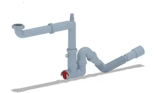 ANI PLAST F5325EU Siphon 1 1/2 inch with 40x40 mm flexible hose