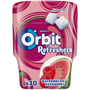Orbit Refreshers Watermelon Raspberry Chewing Gum, 30g Bottle