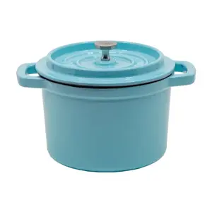 GRAND FEU Mini Cast Iron Pot, 0.65L, Light Blue