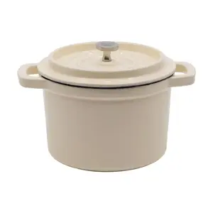 GRAND FEU Mini Cast Iron Pot, 0.65L, White