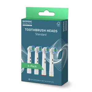 Сменные насадки для зубной щетки Nordic Quality Standard Clean EB17P-4, 4 шт.
