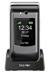 Beafon SL646 atlokāms mobilais tālrunis senioriem, 2.8 collu displejs, 1550 mAh akumulators, antracīta un sudraba krāsā
