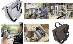 sigel BA416 Desk Sharing Bag Workspace M/L, Synthetic Felt, 2 Handles and Detachable Shoulder Strap