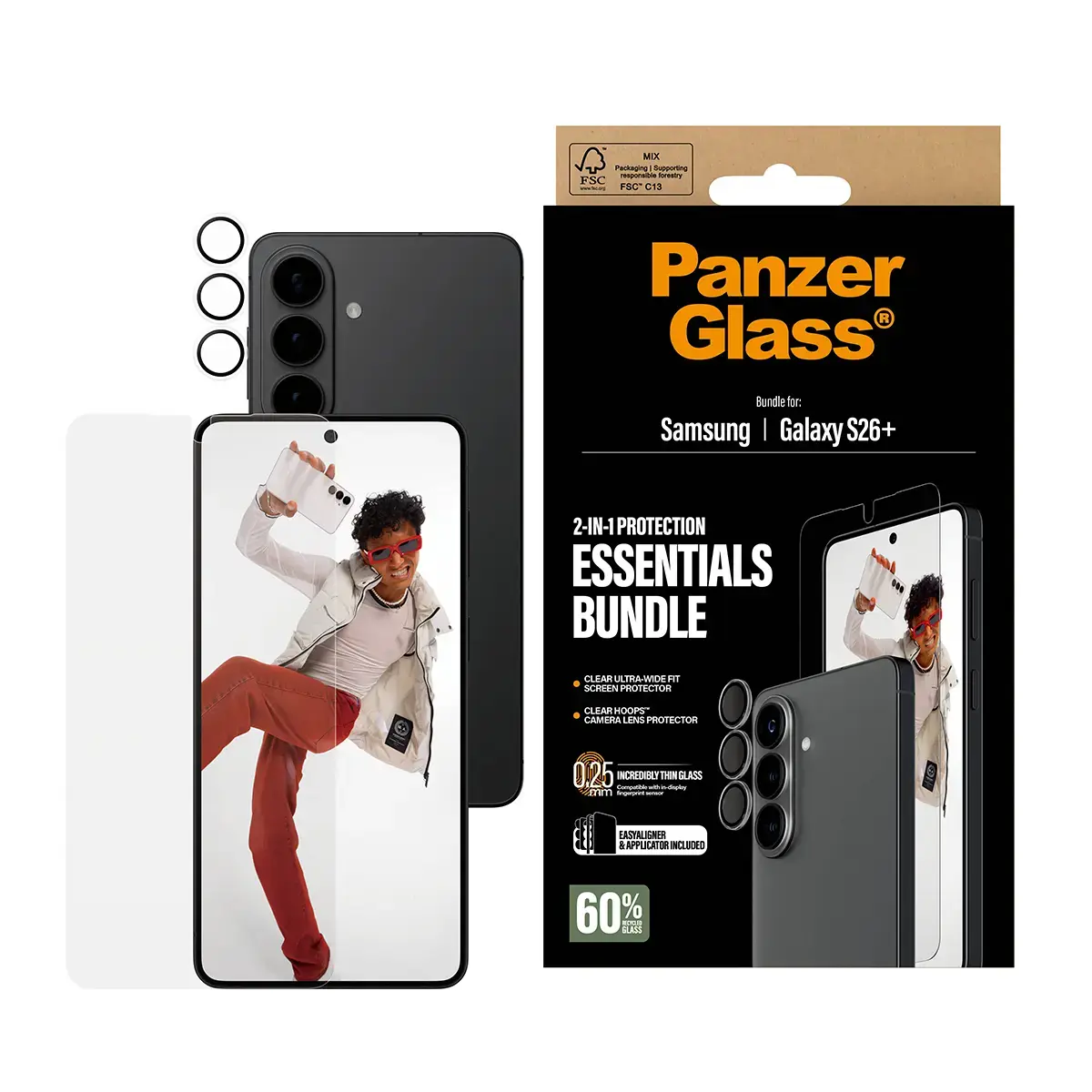 PanzerGlass ® 2-in-1 Hoops® Bundle Samsung Galaxy S26+ | Ultra-Wide Fit PG26667 Photo 2