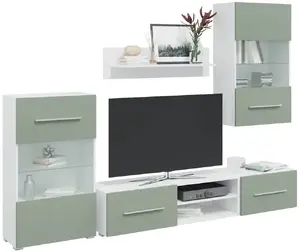 vidaXL 5-częściowe szafki pod telewizor z oświetleniem LED