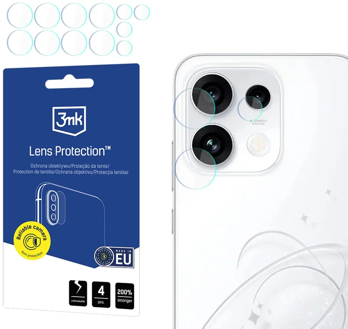 3MK lēcu aizsargs Oppo Reno 16