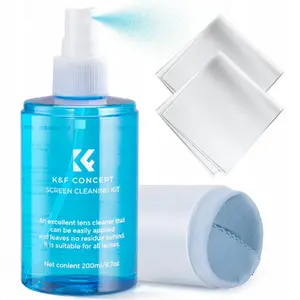 Kf Zestaw Do Czyszczenia Ekranów Monitorów Lcd K&f Płyn 200 Ml + 3x Ściereczka / Kf08.059 / Portable Cleaning Kit
