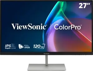 ViewSonic VP2766-2K 27 collu 120Hz Quad HD monitors ar IPS LED displeju, 90W USB-C, Pantone validāciju un rūpnīcas kalibrēšanu