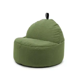SoSoft Round XL Teddy Beanbag, Olive Green