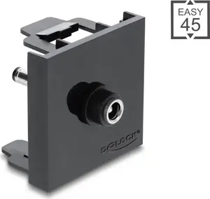 Delock Easy 45 Module DC 5.5 x 2.5 mm Female to DC 5.5 x 2.1 mm Male Adapter Black