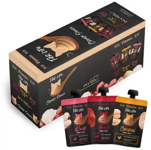 Влажный корм для кошек Fitmin For Life в сливочном соусе, мультипак 24x100г