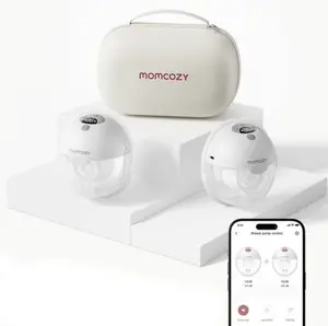 Momcozy M5 Smart Wearable Breast Pump, Wireless Double Electric Pump, Gray