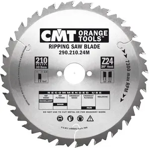 CMT 210 x 30mm Rip Saw Blade 290.200.24M