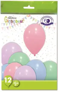 Balloon, various colours,  D30 cm 12 pcs
