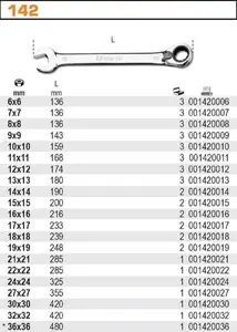 Комбинированный гаечный ключ с трещоткой Beta Tools 142/8 8 мм с двусторонним механизмом