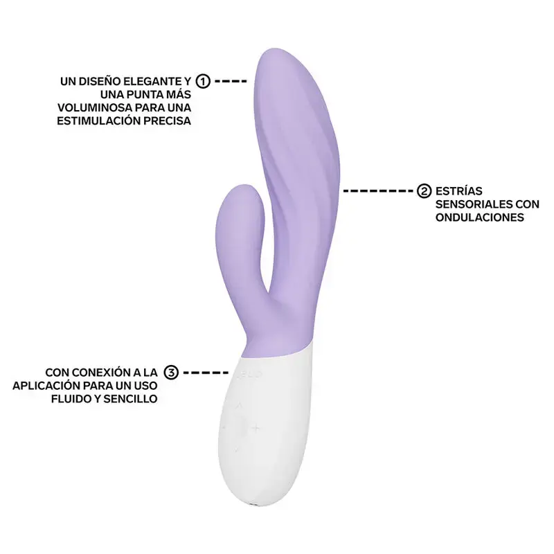 Двойной вибратор LELO INA TWIST — лавандовый Photo 3