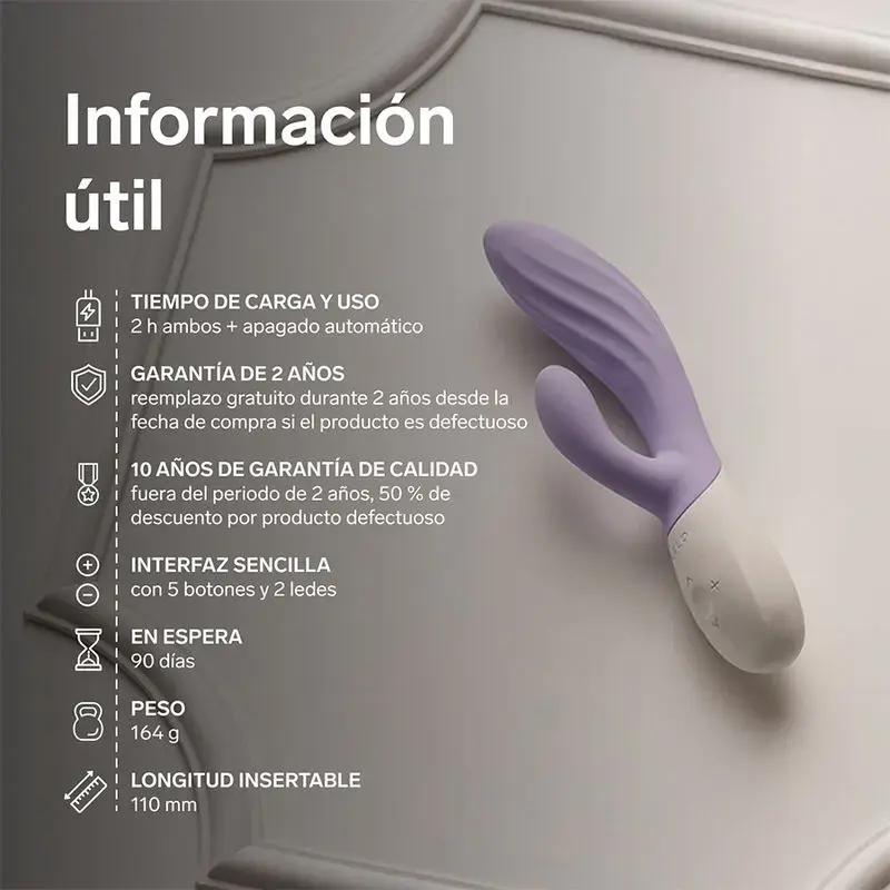 Двойной вибратор LELO INA TWIST — лавандовый Photo 9