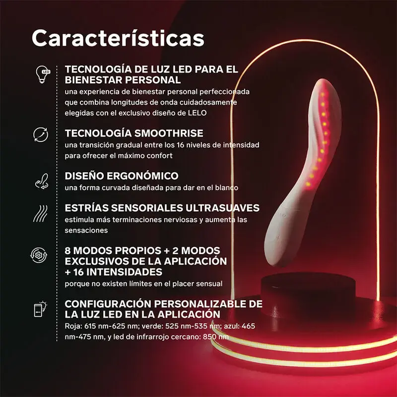 Интимный массажер LELO Mona Spectra | Красный свет и приложение Photo 10