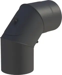 Ferrolux Adjustable Elbow 0-90 Degrees 180 mm with Inspection Door Black